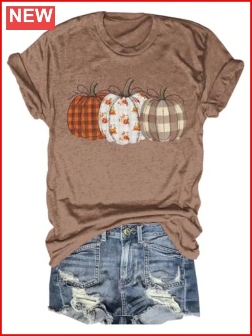 Beopjesk Fall Pumpkin Graphic Tee Women Short Sleeve Crew Neck T-Shirt